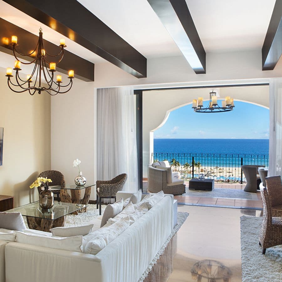 Presidential suite living area at Hyatt Ziva Los Cabos