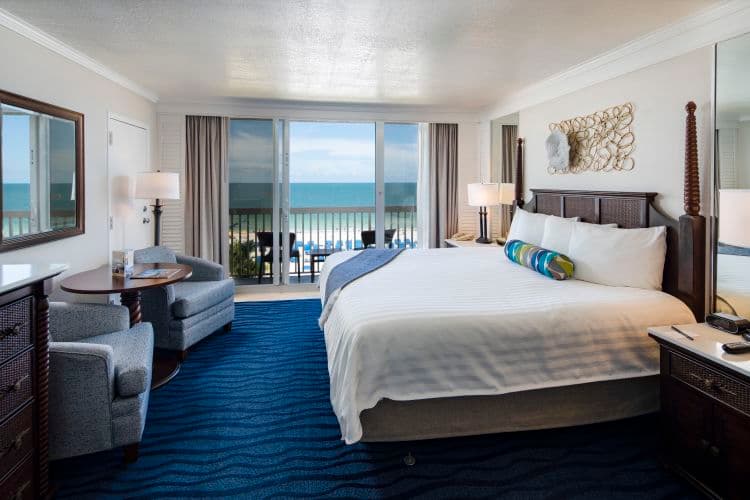 Gulf Front View room with one king bed at Island Grand at TradeWinds, St. Pete Beach