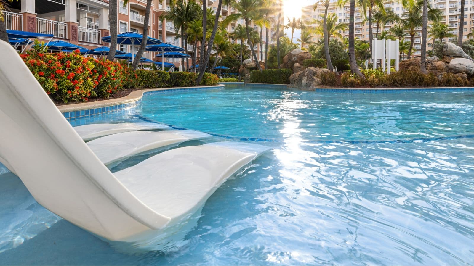 Lazy river and water slide at Marriott's Aruba Surf Club