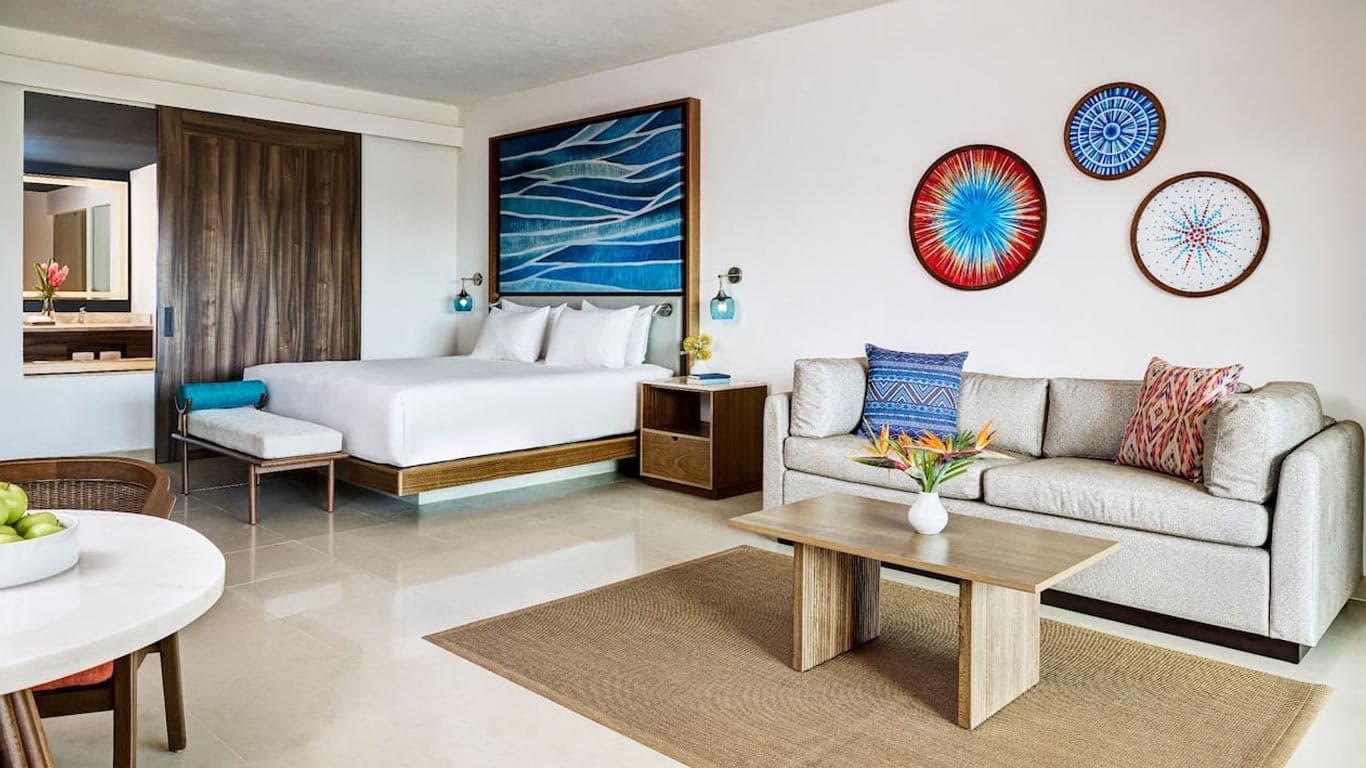 Suite living area at Hyatt Ziva Riviera Cancun