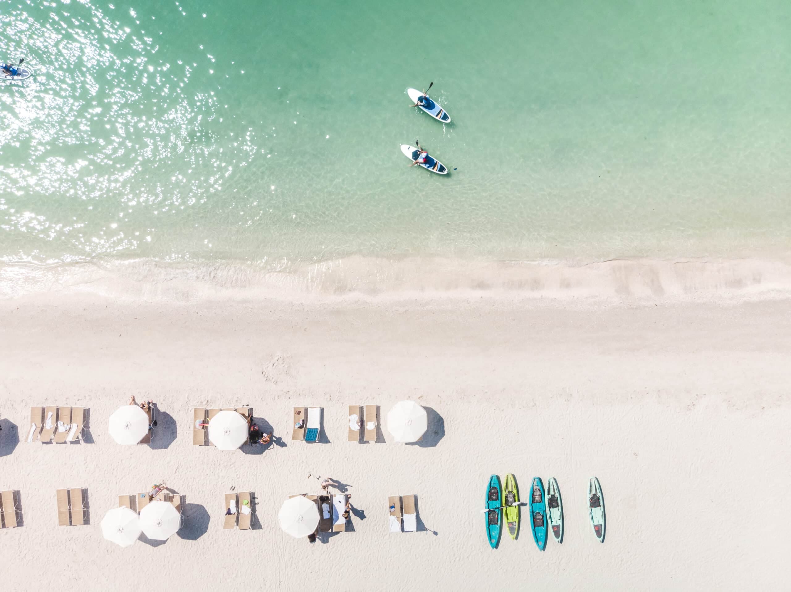 Sundial Beach Resort aerial over Gulf beach and grounds