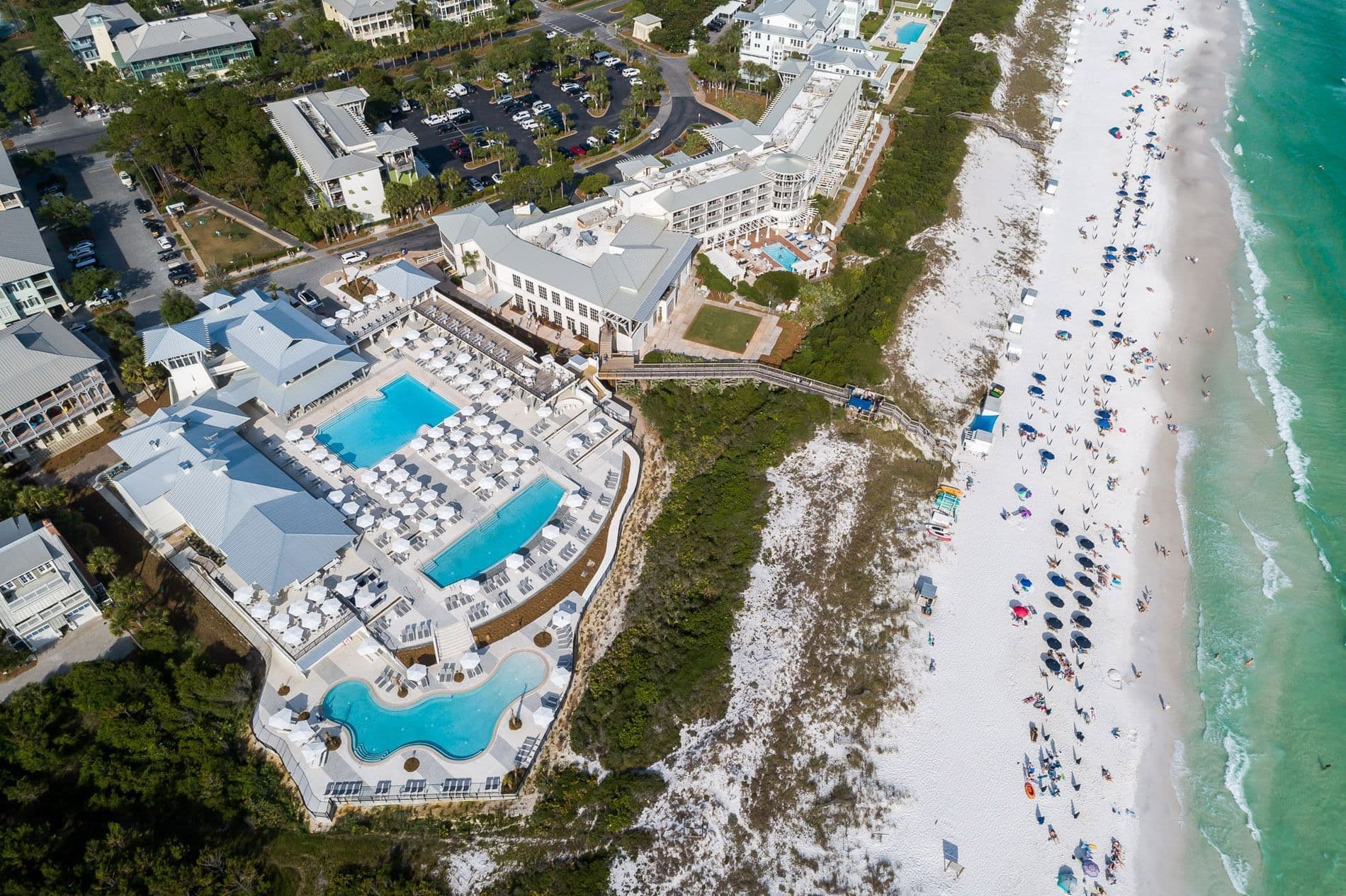 WaterColor Inn Beach Club pool and lounge area