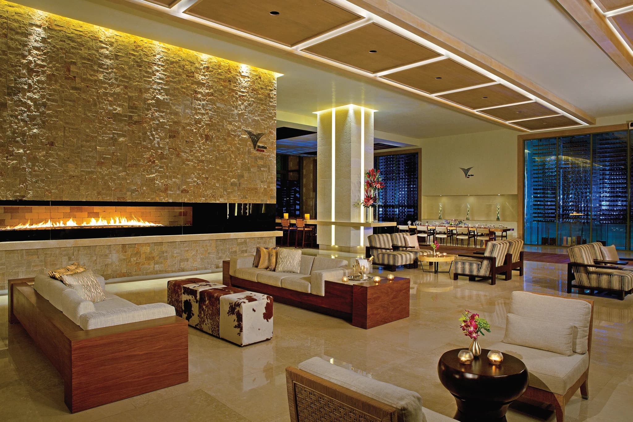 The Vine Library lounge at Secrets The Vine Cancun