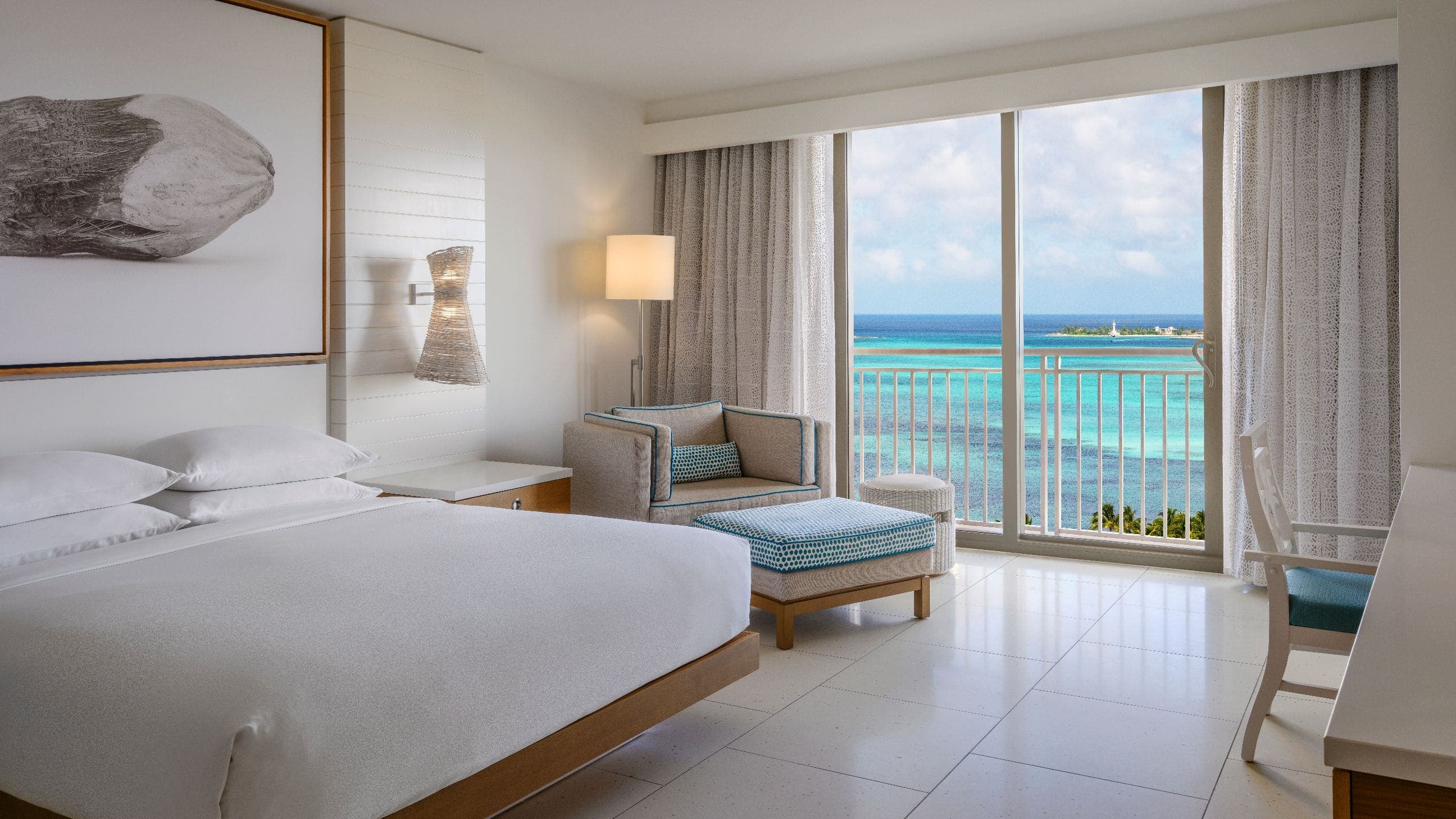 King ocean view guest room at Grand Hyatt Baha Mar, Nassau, Bahamas