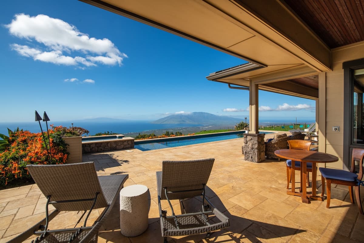 Interior living space of the luxury Kula home